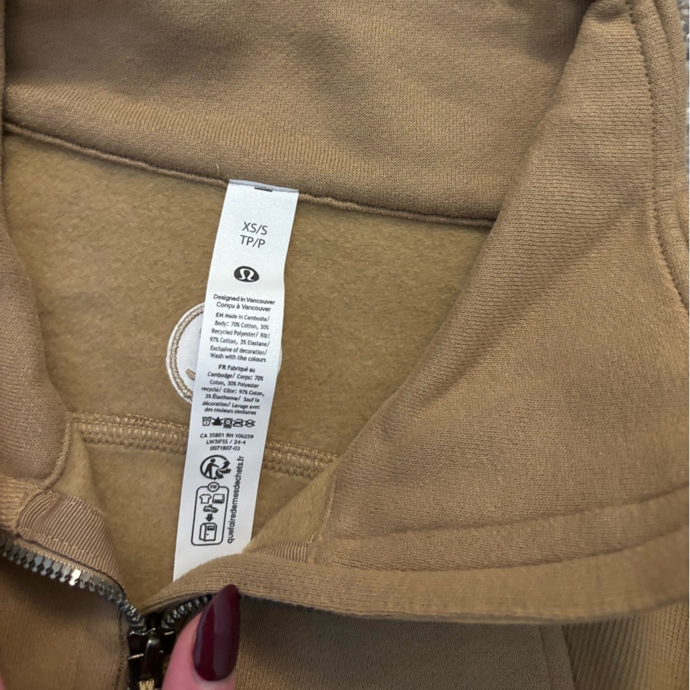 Lululemon Scuba Oversized Funnel-Neck Half Zip - Filbert Tan - Picture 6 of 6